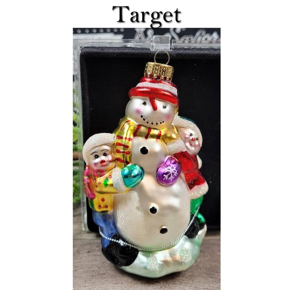 Target Glass Snowman Christmas Ornament NWT🎄